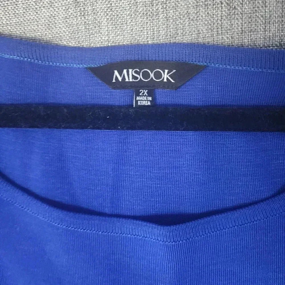 New $188 Misook Tank Top Size 2X Blue Scoop Neck Sleeveless Pullover - Picture 3 of 7